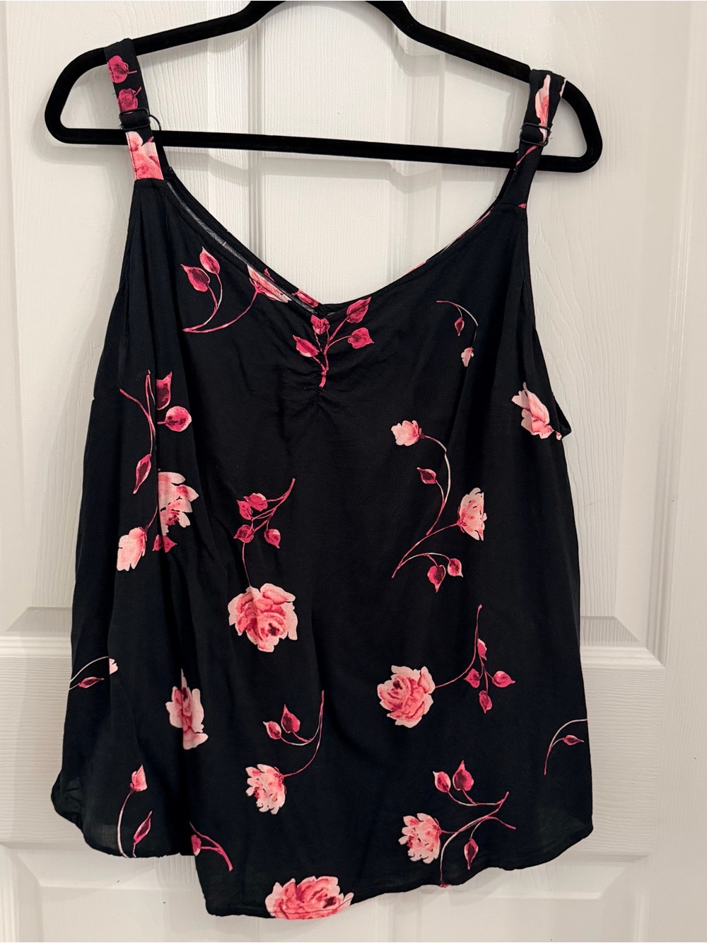 torrid Black Cami with Pink Rose Floral Print